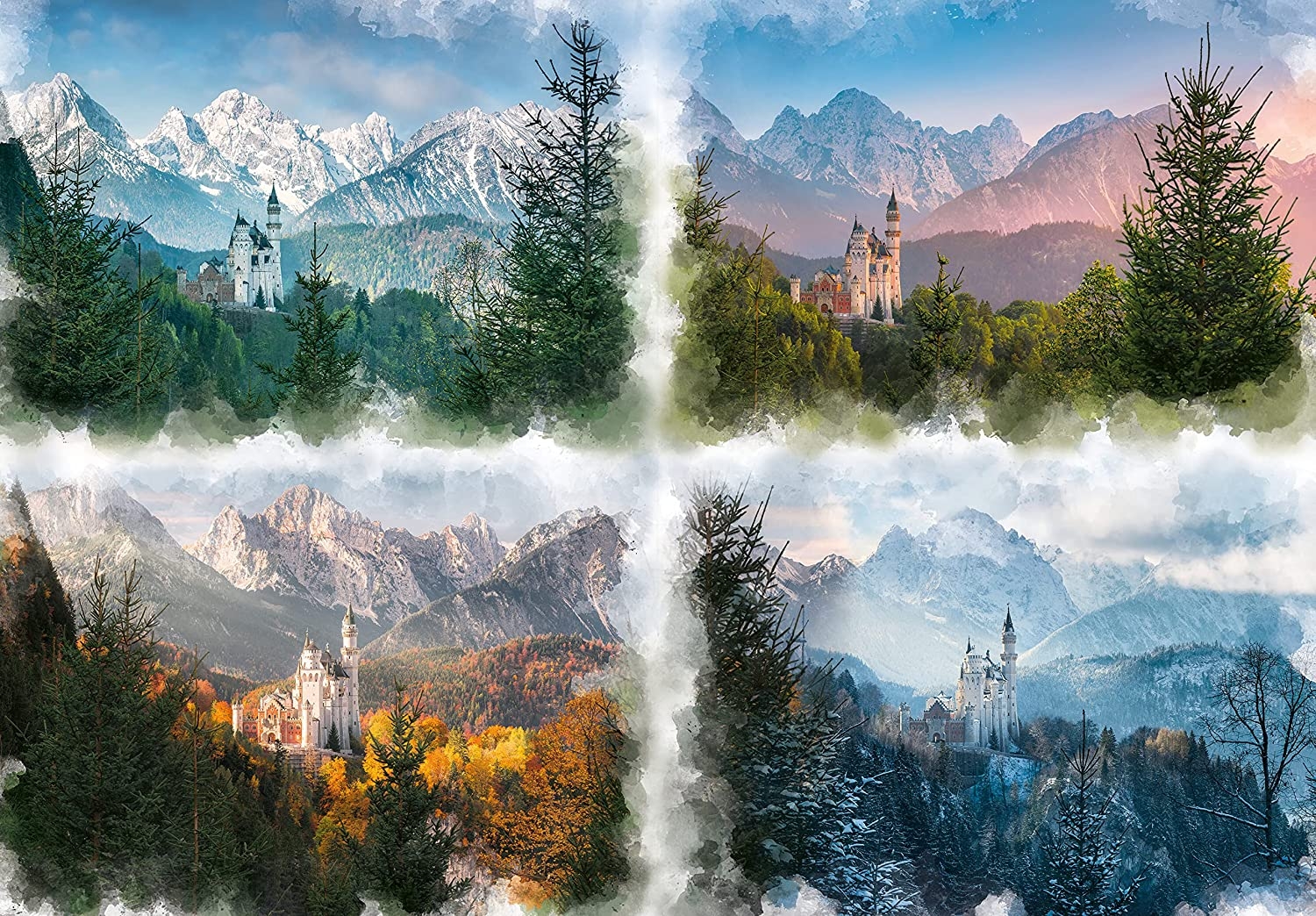 Fairytale castle in 4 seasons