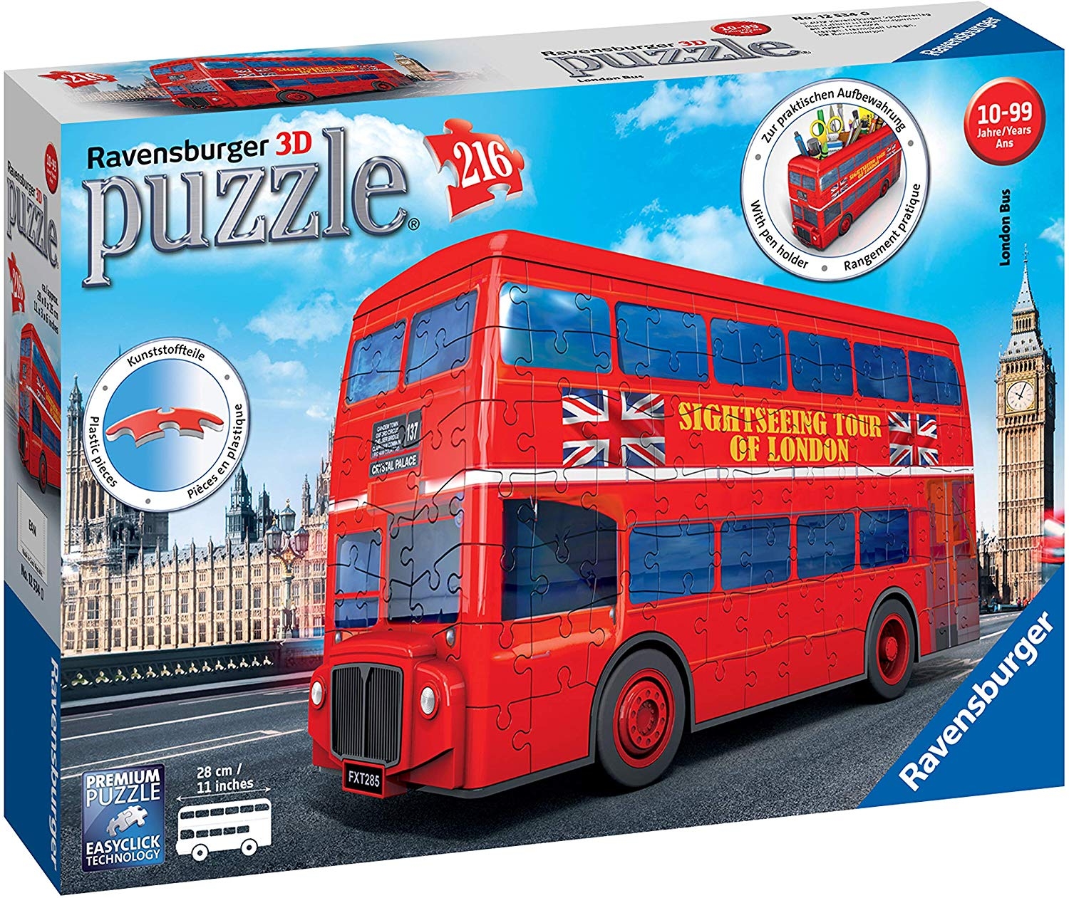 3D Puzzle - London Bus - Ravensburger - 216 pieces | jigsawpuzzl…