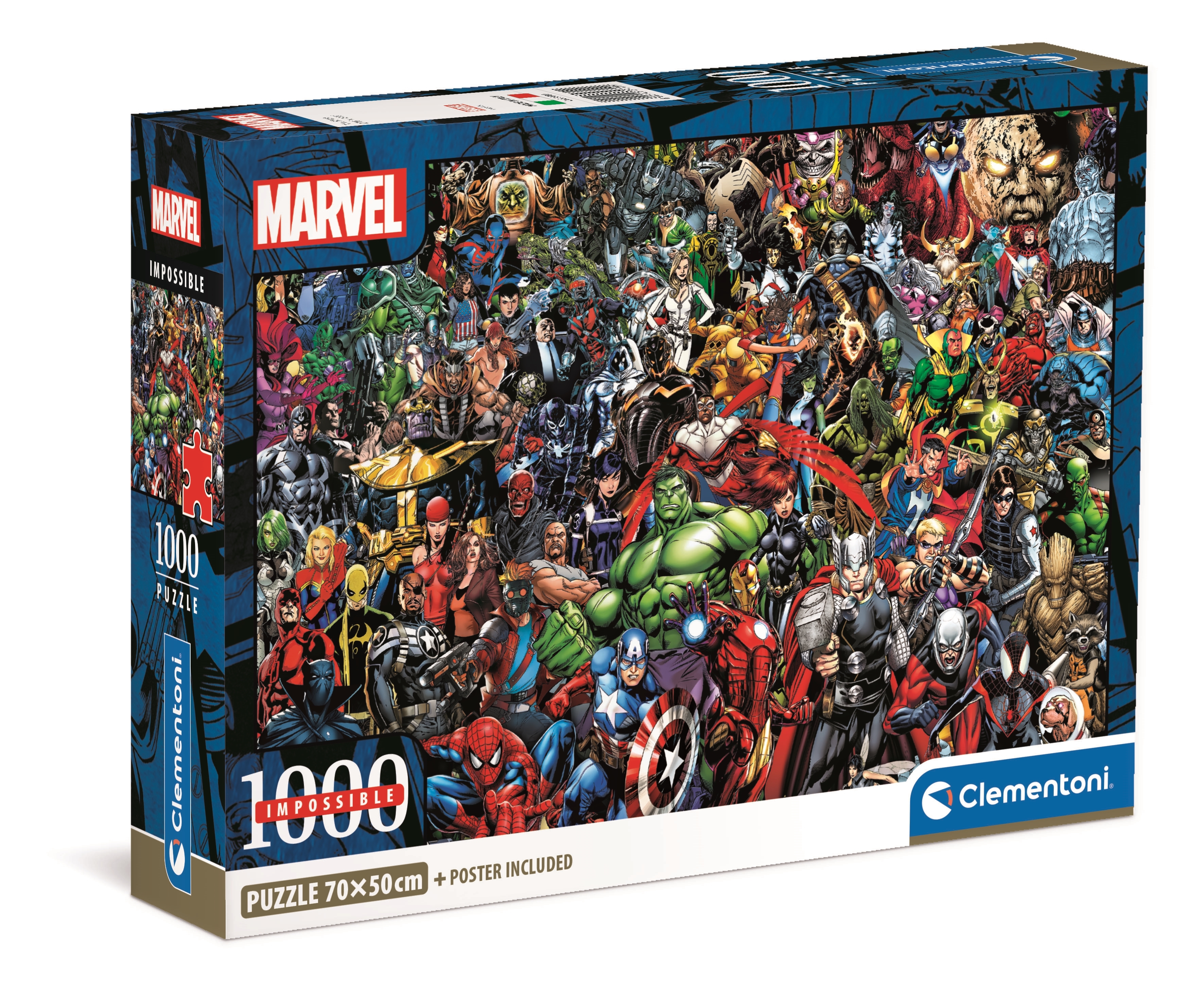Clementoni - Jigsaw puzzle Impossible Marvel - 1000 pieces - Clementoni ...