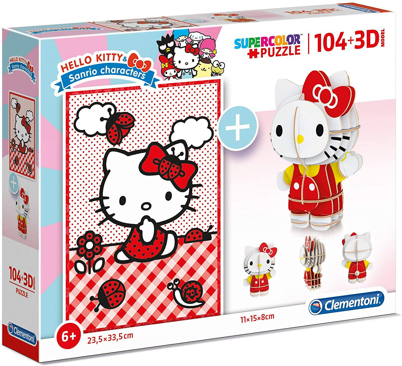 Clementoni - Hello Kitty - Puzzle and 3D Model - 104 pieces ...