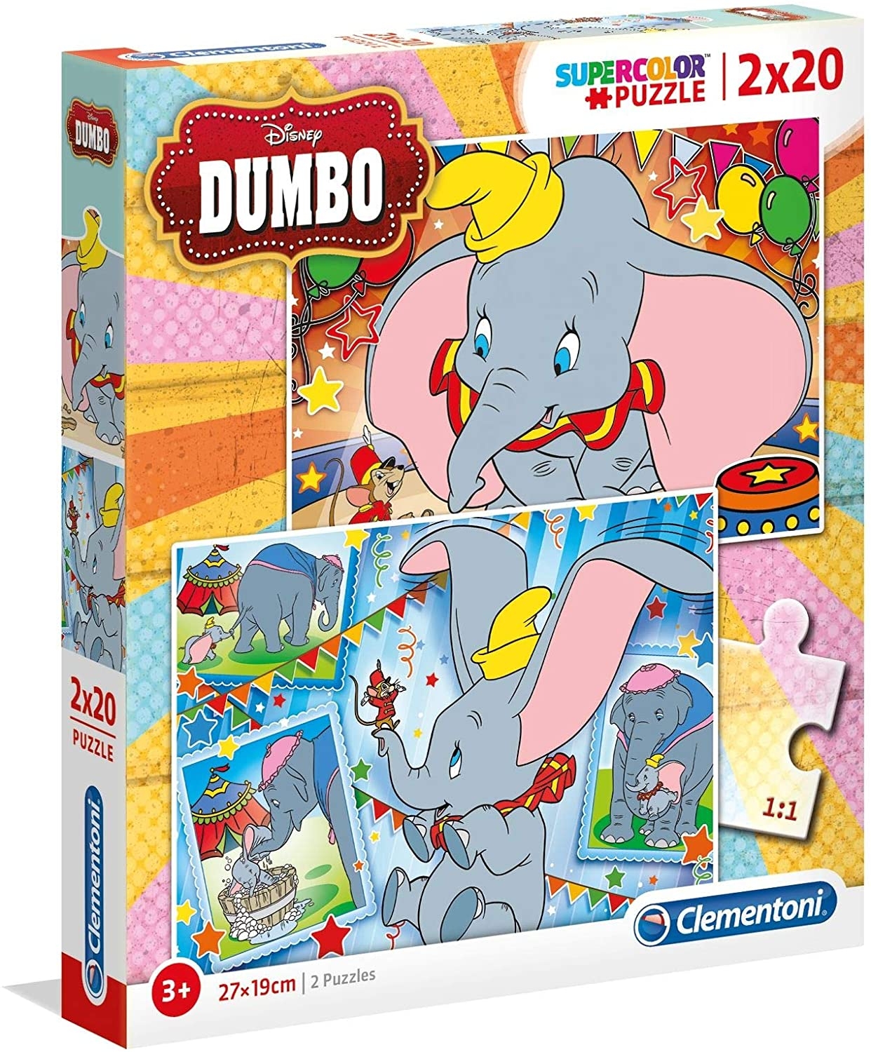 2 Puzzles - Dumbo - Clementoni - 20 pieces | jigsawpuzzle.co.uk