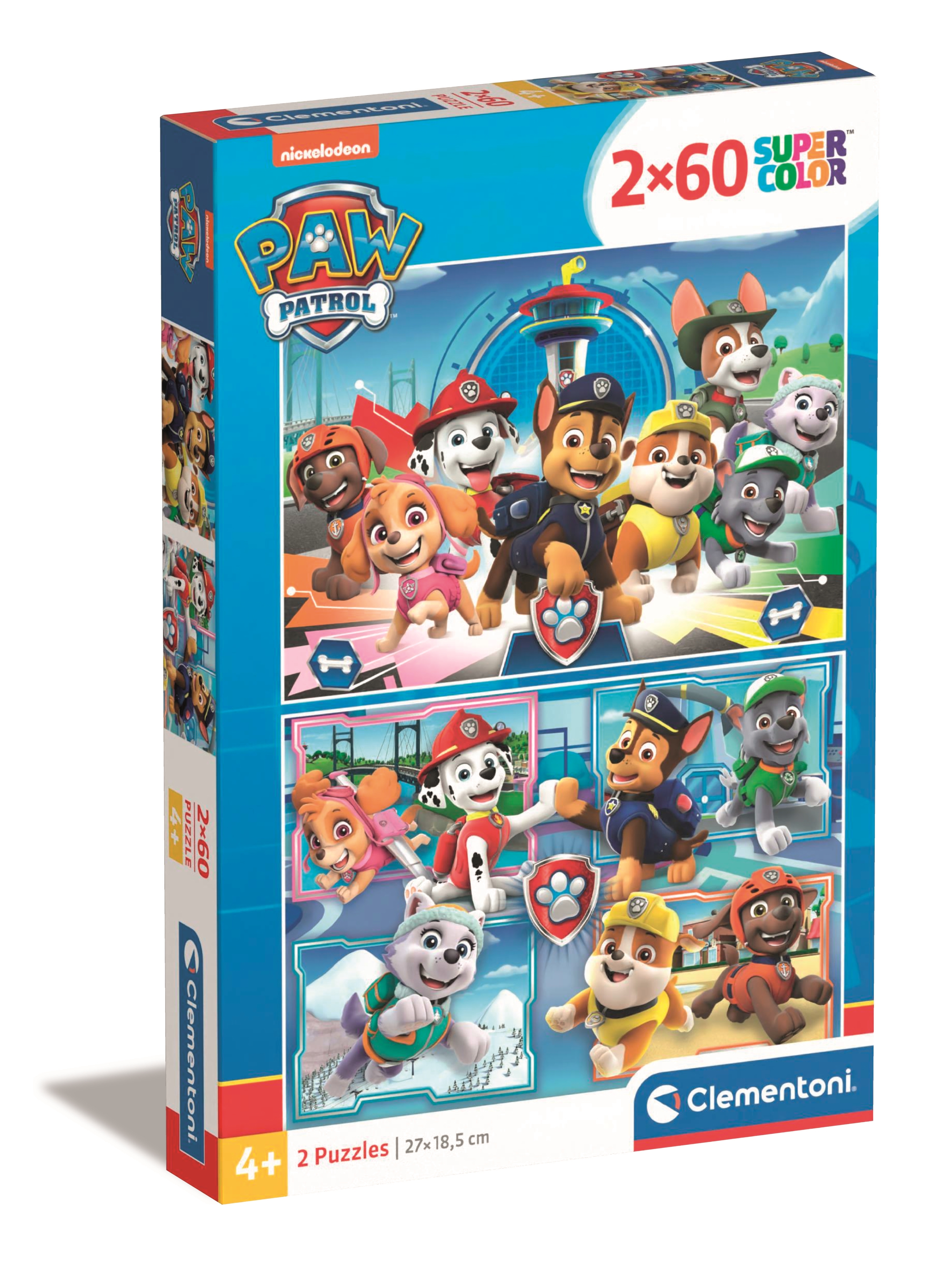 Clementoni - 2 Puzzles - Paw Patrol - 2x60 Pieces - 60 pieces ...