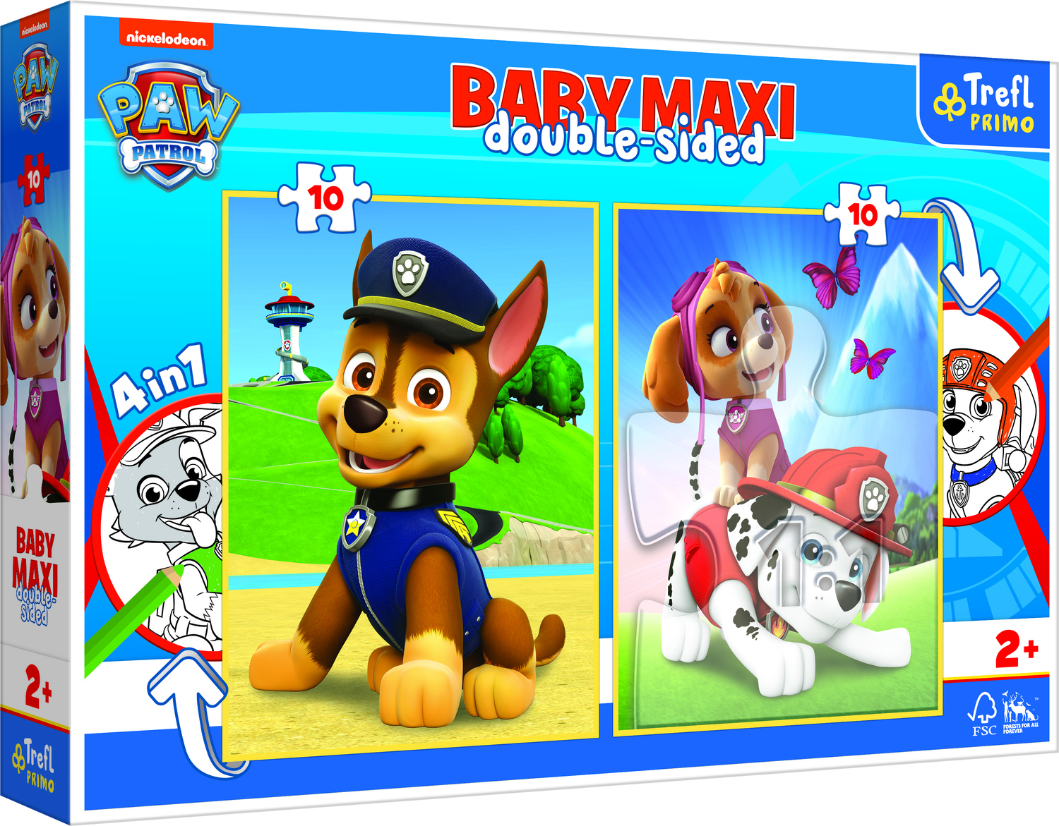 2 Puzzles - Baby Maxi Puzzle - Paw Patrol - Trefl - 10 pieces