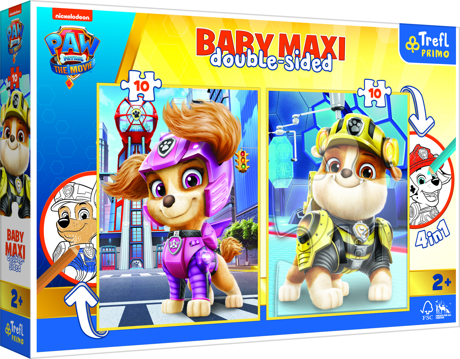 2 Puzzles - Baby Maxi Puzzle - Paw Patrol - Trefl - 10 pieces
