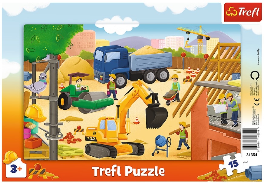 Frame Puzzle - Construction site - Trefl - 15 pieces | jigsawpuz…