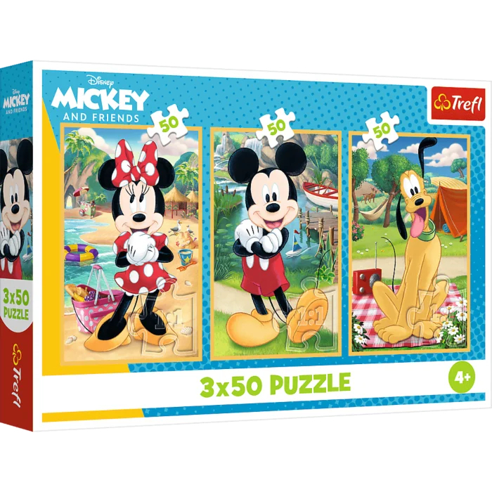 3 Puzzles - Mouse on holiday - Disney Mickey Mouse