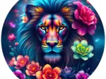 Round Puzzle - Rainbow Lion