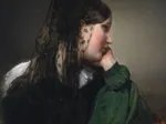 Friedrich von Amerling: Mädchen im Profil mit schwarzer Mantille, 1887