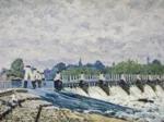 Alfred Sisley: Le  Déversoir de Molesey le Matin, 1874
