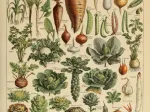 Illustration from the Larousse pour Tous: Vegetables and Vegetable Plants, 19th Century