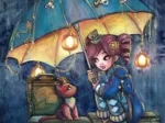 Friends Under the Umbrella