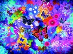 Colorful Flowers and Butterflies