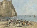 Eugène Boudin: Washerwomen on the Beach of Etretat, 1894