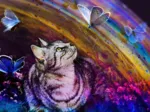 Cat and Butterflies