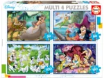 4 Puzzles - Clásicos Disney (Aladdin. Jungle Book. Alicia. Peter Pan)