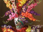 Gladioli in Chinese Vase