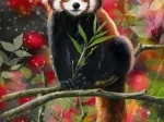 Red Panda Sits On A Branch