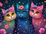 Trio of Dreaming Cats