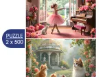 2 Puzzles - Little Ballerina and Romantic Garden