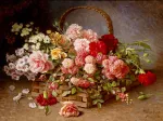 A Basket of Roses and Carnations