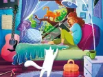 Girl & Cats