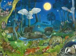 Animals in the Forest at Night
