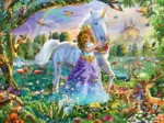 Princess with Unicorn and Castle