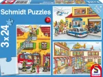 3 Jigsaw Puzzles - Fire Brigade and Police