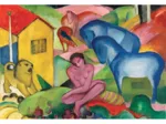 Handgeschnittenes Holzpuzzle - Franz Marc - Der Traum