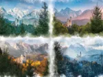 Fairytale castle in 4 seasons