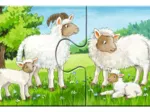 9 Puzzles - Tierfamilien auf dem Bauernhof