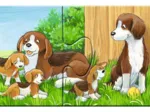 9 Puzzles - Tierfamilien auf dem Bauernhof