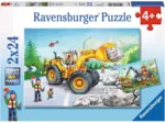 2 Jigsaw Puzzles - Excavators and Forest Tractor