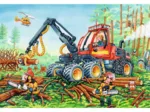 2 Jigsaw Puzzles - Excavators and Forest Tractor
