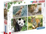 4 Progressive Puzzles - Wild Animals (20,60,100,180 Pieces)