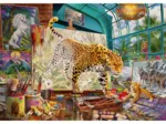 Tea Time - Leopards in the Painting Studio